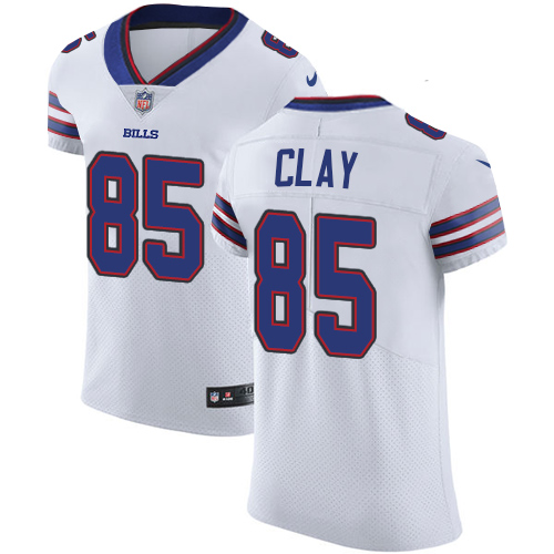 Nike Bills #85 Charles Clay White Men's Stitched NFL Vapor Untouchable Elite Jersey - Click Image to Close